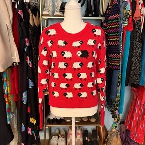 Cupcake Clothing Sheep Print Sweater - Size Small